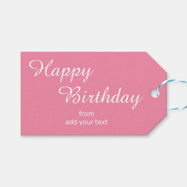 Soft Flamingo Pink Gift Tags (Front (Horizontal))