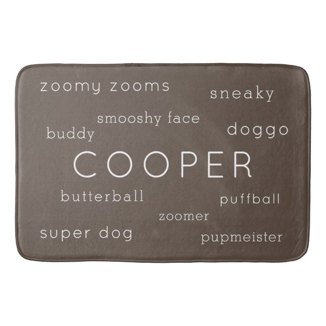 Soft Flat Dog Mat Personalised Name + Nickname (Front)