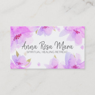 *~* Soft Floral Abstract Modern Watercolor Business Card