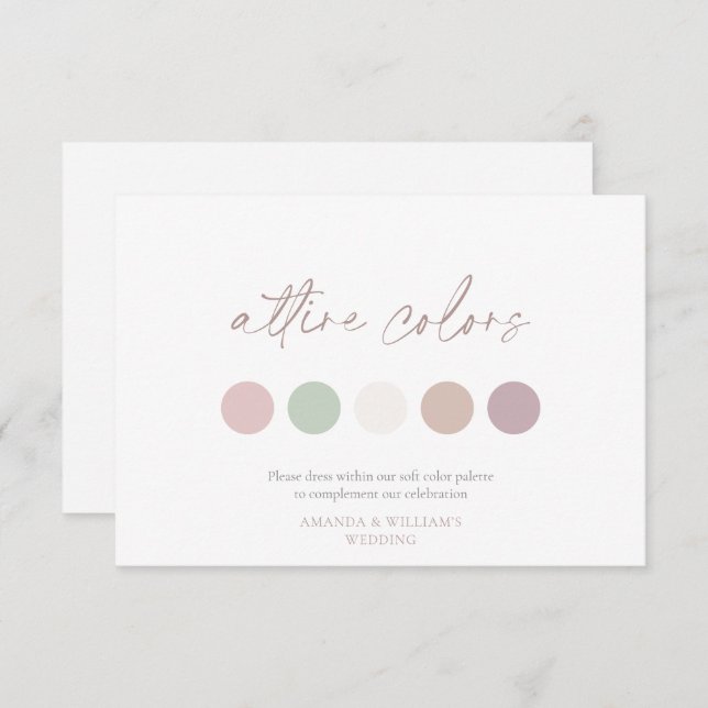 Soft Floral Attire Colours Wedding Card (Front/Back)