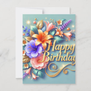 Soft Floral Birthday Postcard