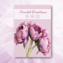 Soft floral Condolences sympathy Greeting Card