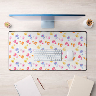 Soft Floral Design Desk Mat