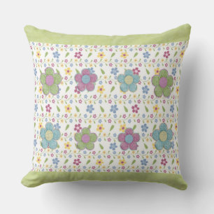 Soft Floral Digital Flowers Cushion