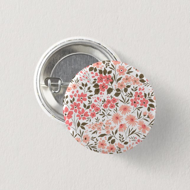 Soft Floral Dreams 3 Cm Round Badge (Front & Back)