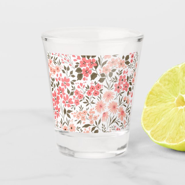 Soft Floral Dreams Shot Glass (Front)