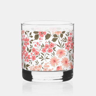 Soft Floral Dreams Whiskey Glass