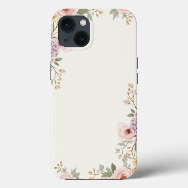 Soft Floral Elegance iPhone Case (Back)