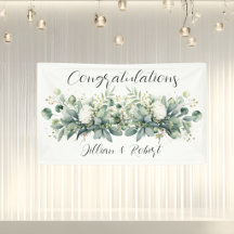 Soft Floral Greenery Congratulations Wedding
