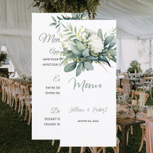Soft Floral Greenery Gold Accent Wedding
