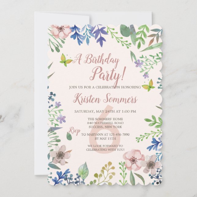 Soft Floral Invitation (Front)