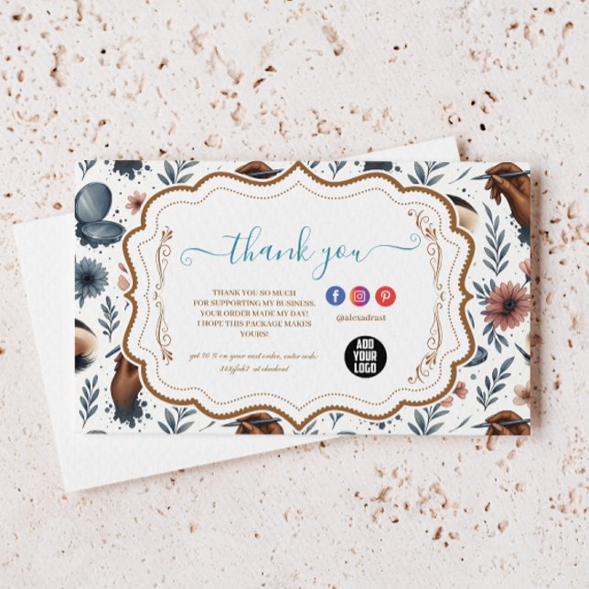 Soft Floral Lash Artist Beauty Studio Thank You Card (Creator Uploaded)