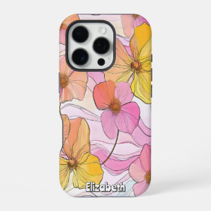 Soft Floral Line Art iPhone 16 Pro Case