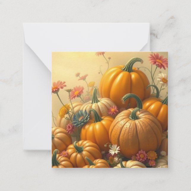 Soft Floral Pumpkins Card (Front)