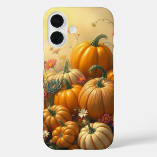 Soft Floral Pumpkins iPhone 16 Case