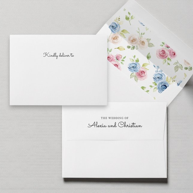 Soft Floral Romance Kindly Deliver To Wedding Mail Envelope (Creator Uploaded)