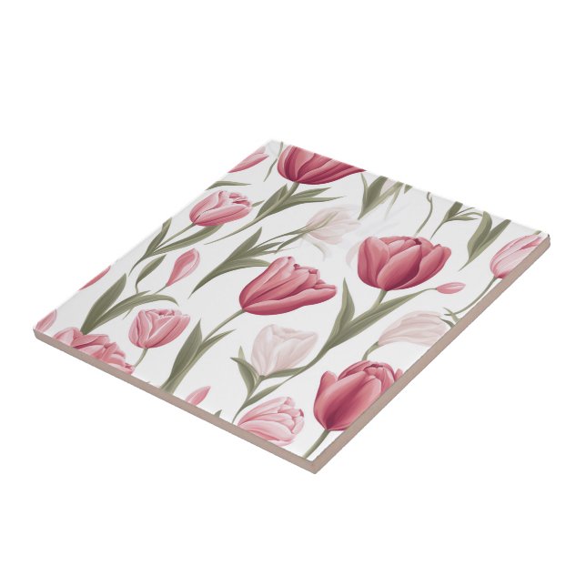 Soft Floral Tulips Tile (Side)