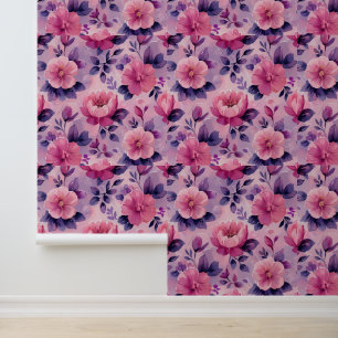 Soft Floral Watercolor Effect Peel and Stick Wallpaper
