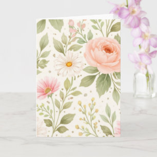 Soft Floral Watercolor Pattern Card