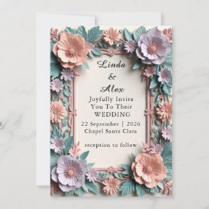 🌿 Soft Floral Wedding Frame Design 🌿 Invitation