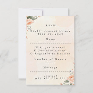 Soft Floral Wedding RSVP Card Elegant Response