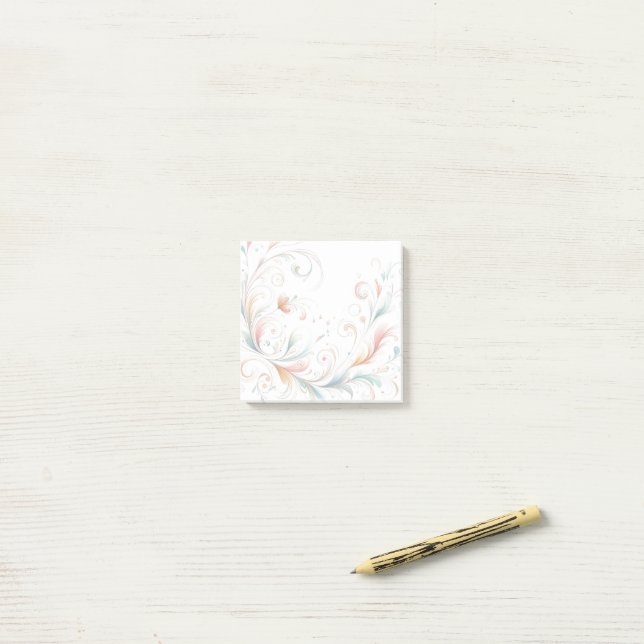 Soft Flourish Desk  Notes - Post-It Notes (On Desk)