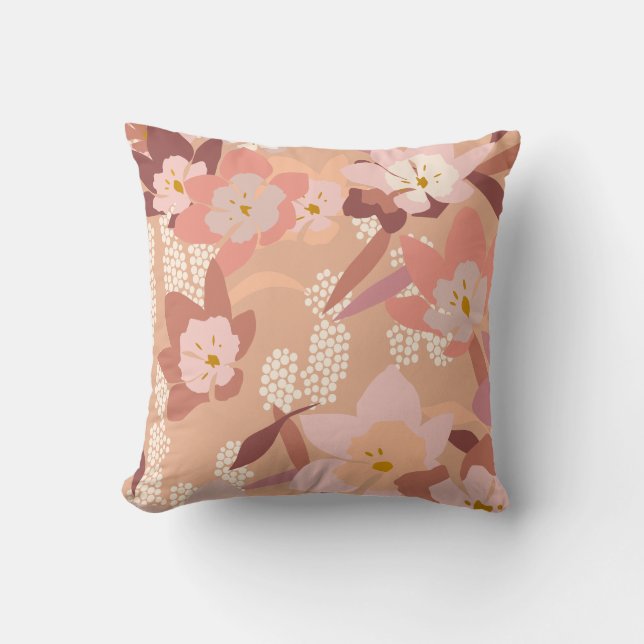 Soft Flowers - Peach Cushion (Front)