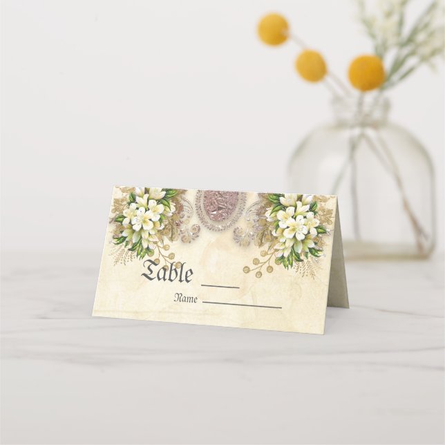 Soft flowers place card (Front)