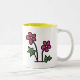 Soft flowers Two-Tone coffee mug