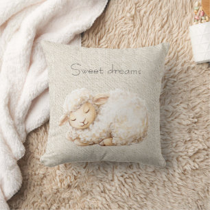 Soft Fluffy Sleeping Sheep Cushion