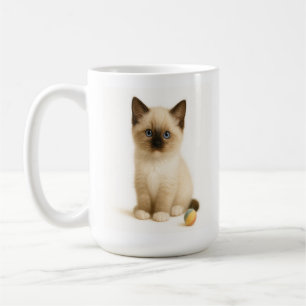 Soft Focus – Ragdoll Kitten with Felt Toy Ball Coffee Mug