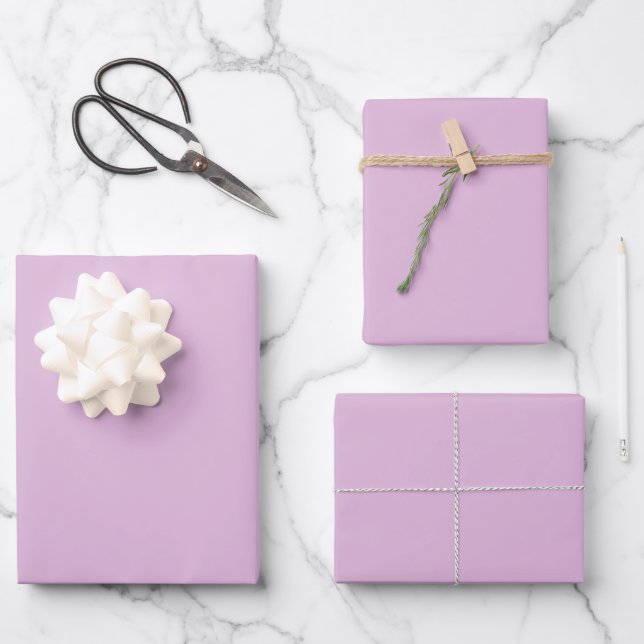 Soft French Lilac Solid Colour Wrapping Paper Sheet (Front)