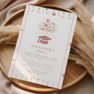 Soft Garden Floral Graduation Invitation