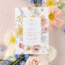 Soft Garden Florals Wedding Invitation