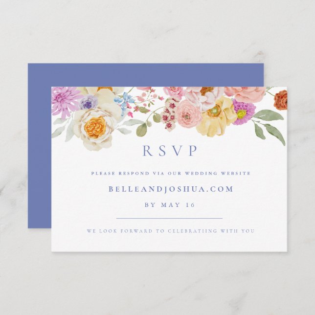 Soft Garden Florals Wedding RSVP Invitation (Front/Back)