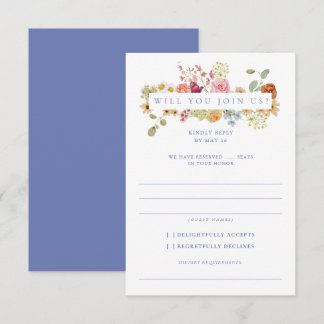 Soft Garden Florals Wedding RSVP  Invitation