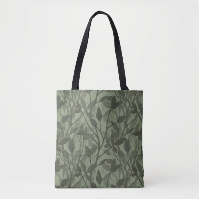 Soft Garden Mist Botanical Layers Tote Bag (Front)