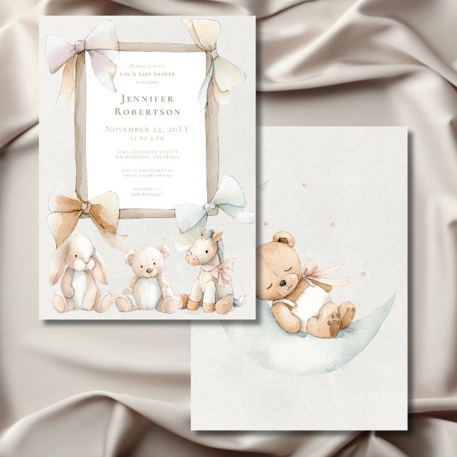 Soft Gender Neutral Nursery Toy Baby Shower Invitation (Soft Gender Neutral Nursery Toy Baby Shower Invitation)