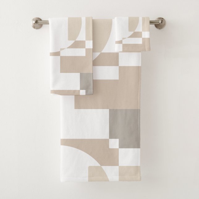 Soft Geometric Blocks – Simple and Sleek Bath Towel Set (Insitu)