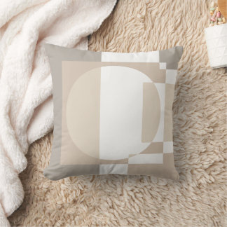 Soft Geometric Blocks – Simple and Sleek Beige Cushion
