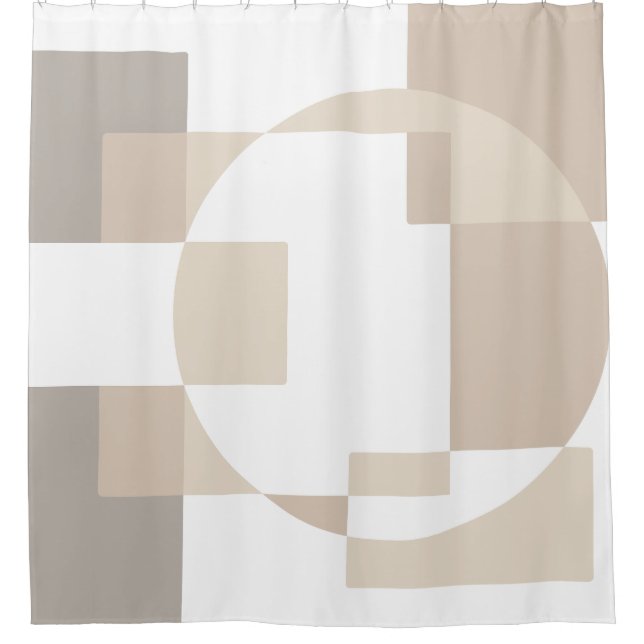 Soft Geometric Blocks – Simple and Sleek Shower Curtain (Front)