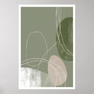 Soft Geometry Print Abstract Line Art (Modern