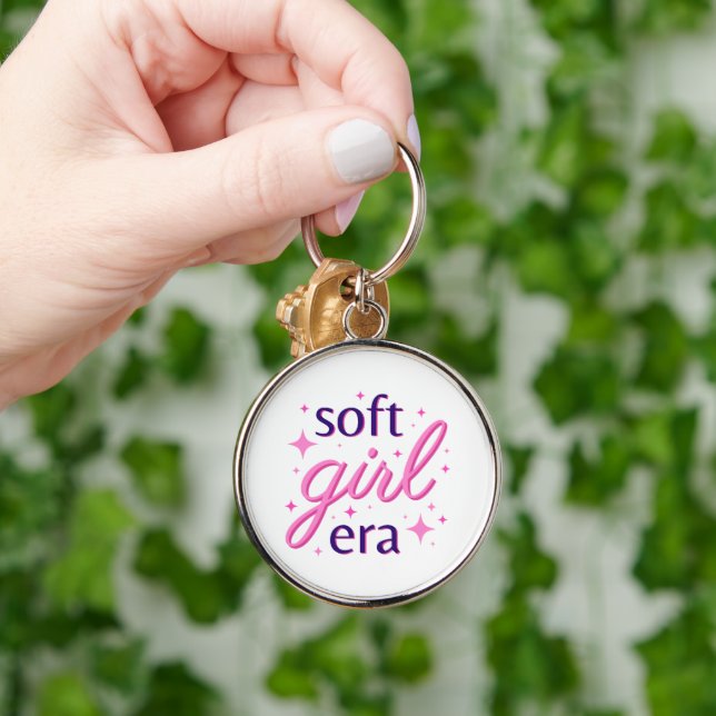 Soft Girl Era Text Design Key Ring (Hand)