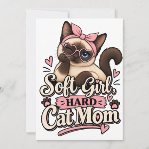 Soft Girl Hard Cat Mum Cat Lady Invitation