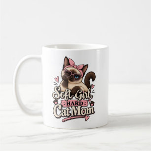 Soft Girl Hard Cat Mum Mug Funny Cat Mum Coffee