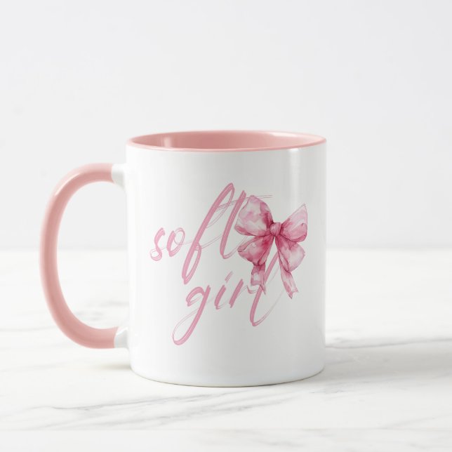 Soft Girl Pink Bow – Cute Coquette Mug (Left)