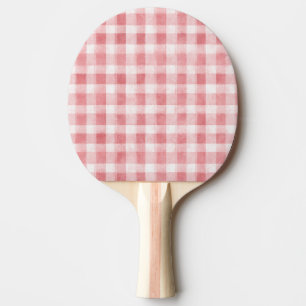 Soft Girly Pink White Plaid Stripes Ping Pong Paddle