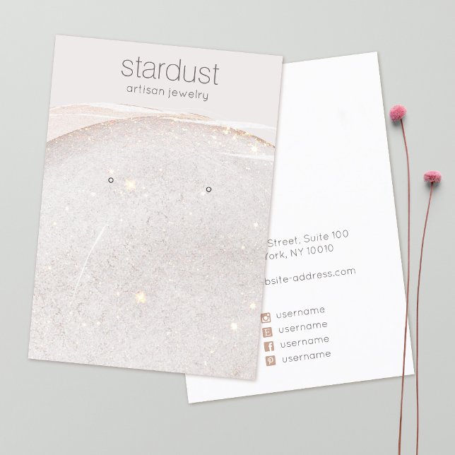 Soft Glitter Watercolor  Earring Display Holder Business Card (Creator Uploaded)