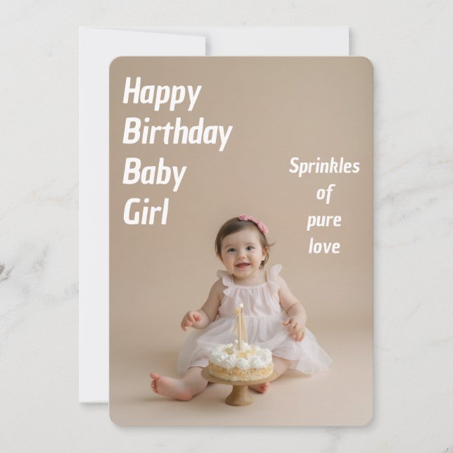 Soft Glow Birthday Card – Baby Girl Download (Front)