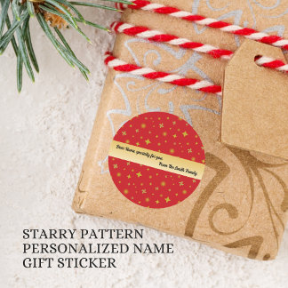 Soft Glow Golden Stars & Floral Petals Pattern Classic Round Sticker